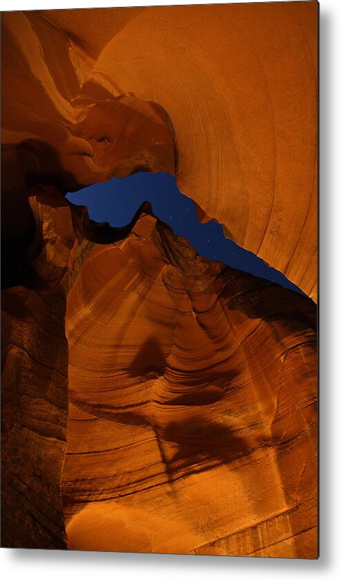 Slot Canyon Metal Print featuring the photograph Night in Upper Antelope Slot Canyon 19 by Jean Clark