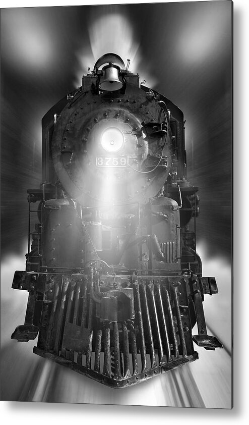 Transportation Metal Print featuring the photograph Night Train On The Move by Mike McGlothlen