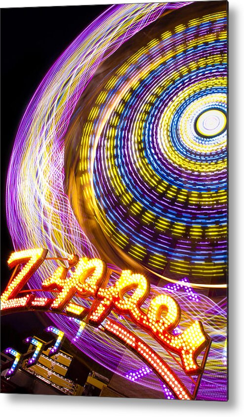 Ride Metal Print featuring the photograph Night Zipper by Caitlyn Grasso
