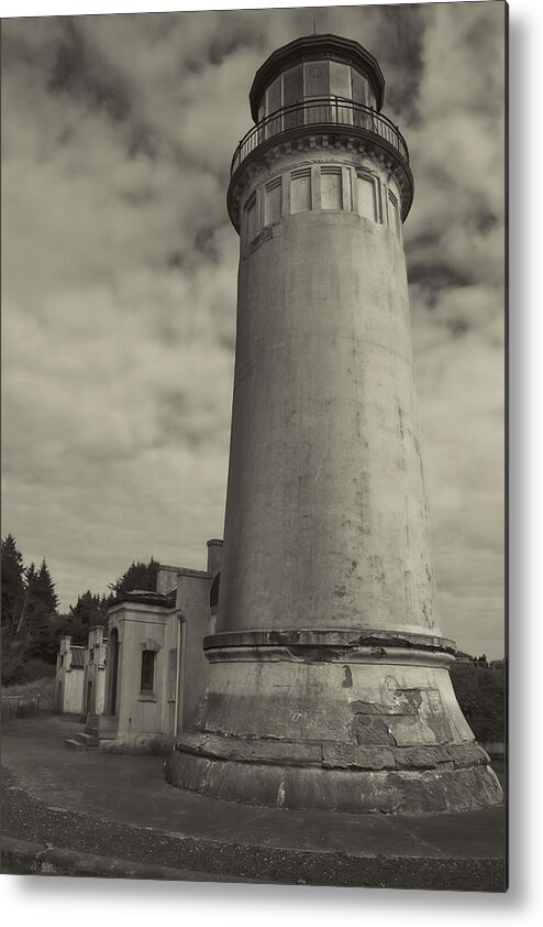 Lighthouse Metal Print featuring the photograph North Head Lighthouse BW by Cathy Anderson