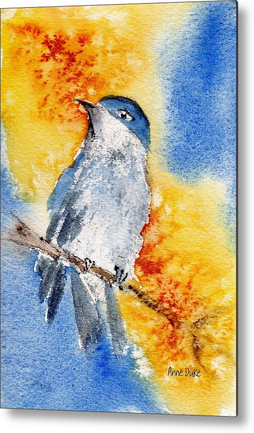 Birds Metal Print featuring the painting October First by Anne Duke