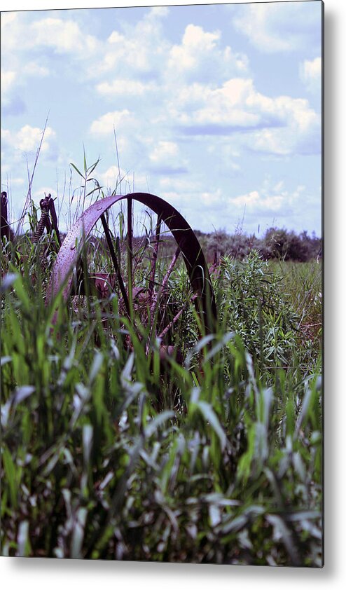 Old Wheel Metal Print featuring the photograph Old Wheel by Joann Copeland-Paul