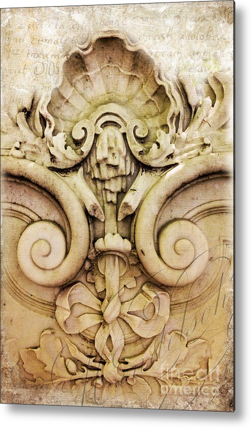 Architectural Metal Print featuring the photograph Old World marble detail digital composition by JBK Photo Art