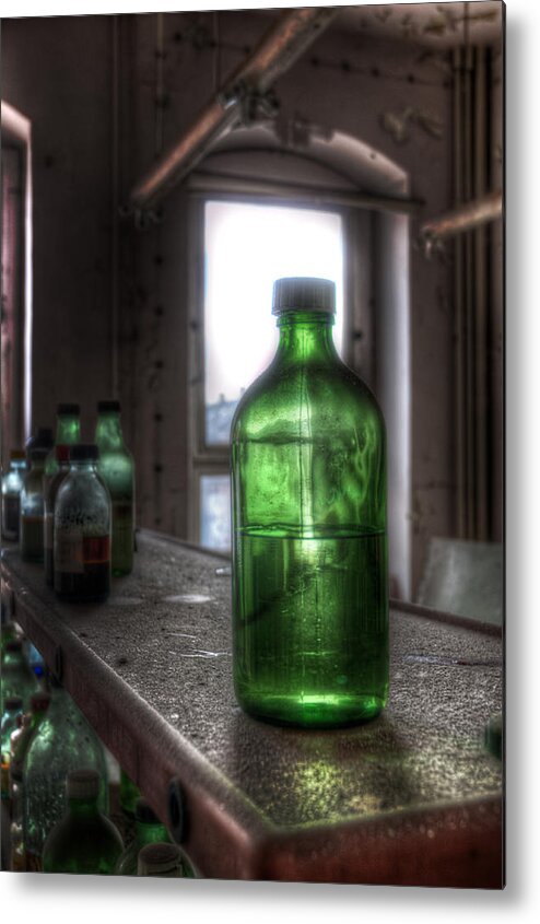  Metal Print featuring the digital art One green bottle by Nathan Wright