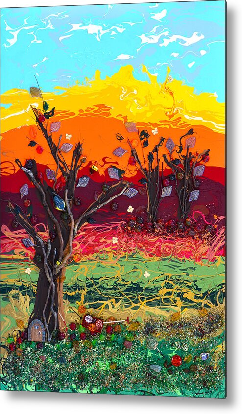 Modern Metal Print featuring the painting Orchard Harvest by Donna Blackhall