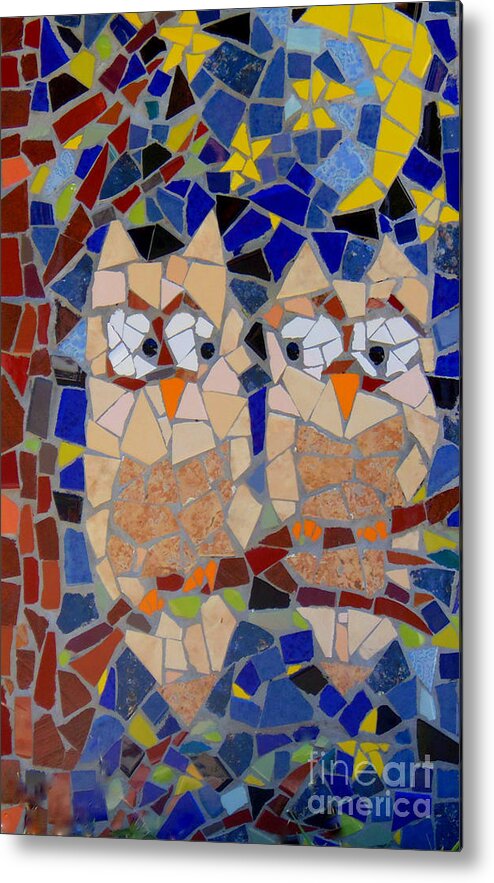 Owl Metal Print featuring the painting Owl Mosaic by Lou Ann Bagnall