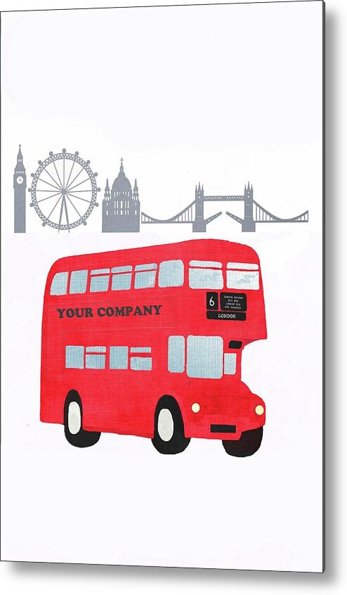 Clock Tower Metal Print featuring the photograph Paper Cut London Skyline And London Bus by Photography By Kate Hiscock
