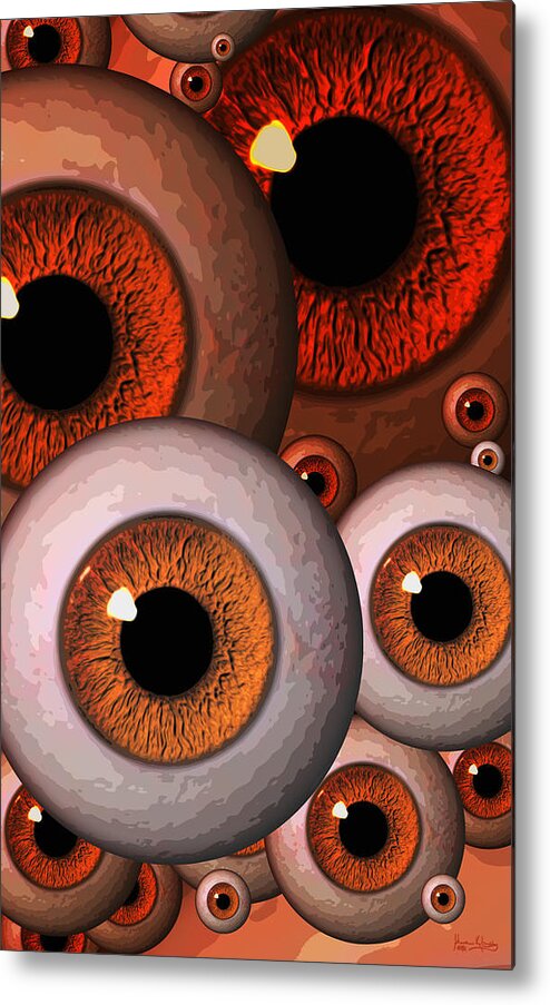 Eyes Metal Print featuring the digital art Paranoia by Matthew Lindley