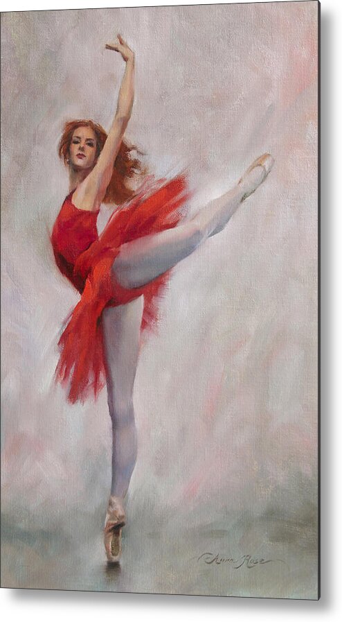 Passion Metal Print featuring the painting Passion in Red by Anna Rose Bain