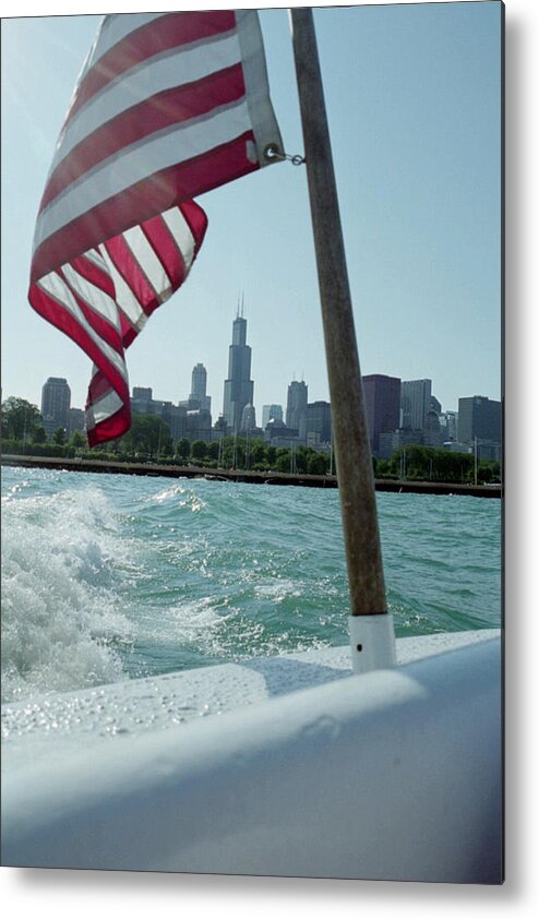 Chicago Metal Print featuring the photograph Patriotic Skyline by IMH Photog