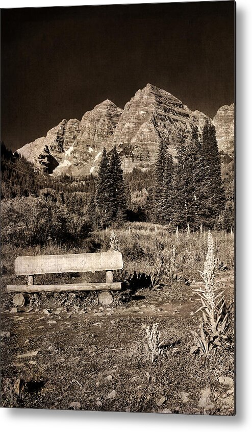Maroon Bells Metal Print featuring the photograph Pause to Breathe Look and Take In The View by Photography By Sai