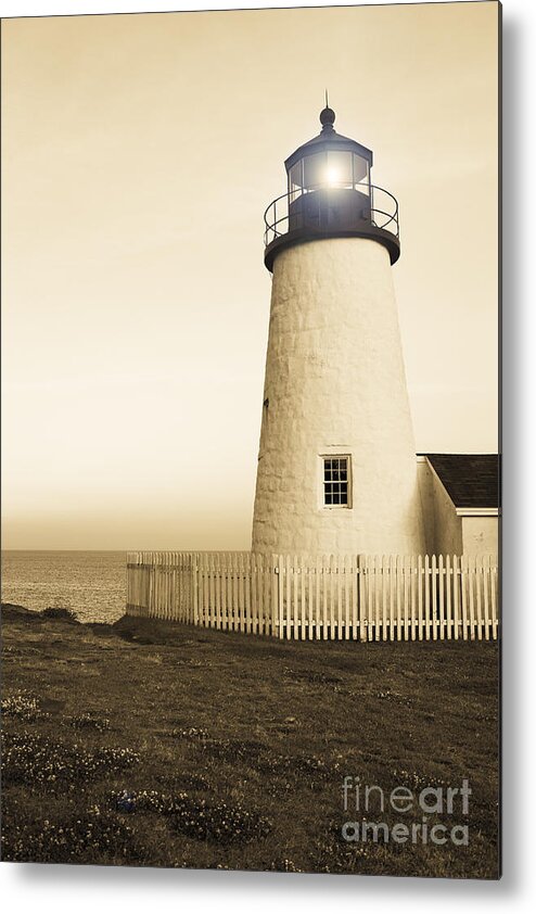 Lighthouse Metal Print featuring the photograph Pemaquid Point Lighthouse by Diane Diederich