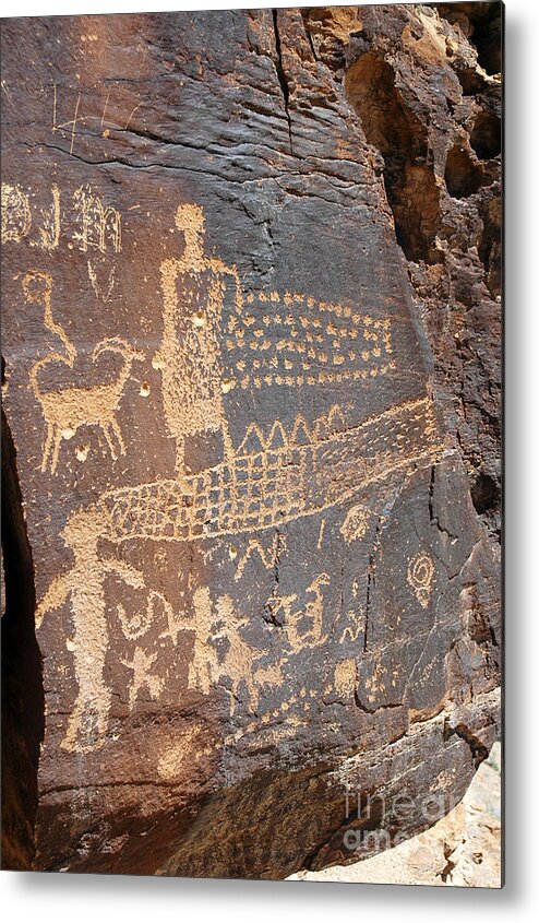 Nine Mile Canyon Metal Print featuring the photograph 555P Petroglyph - Nine Mile Canyon by NightVisions