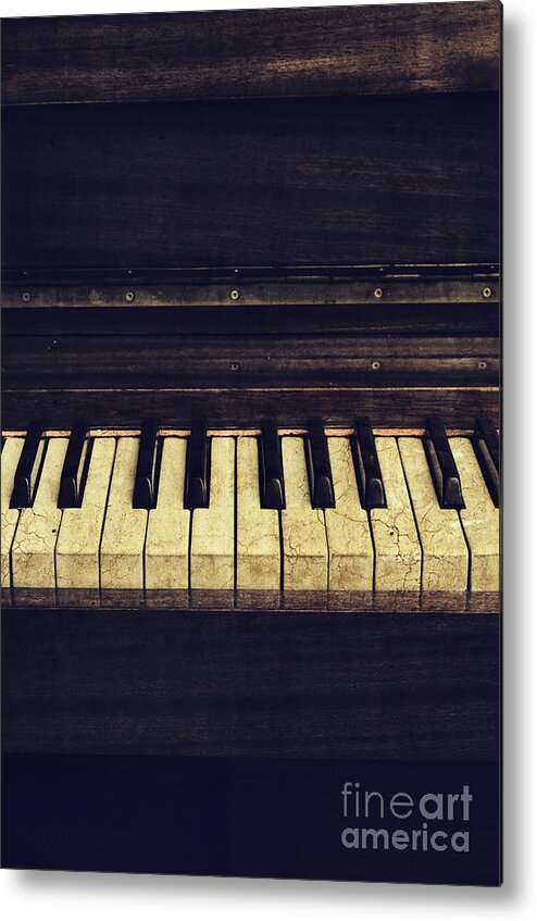 Piano Metal Print featuring the photograph Rustic piano by Jelena Jovanovic