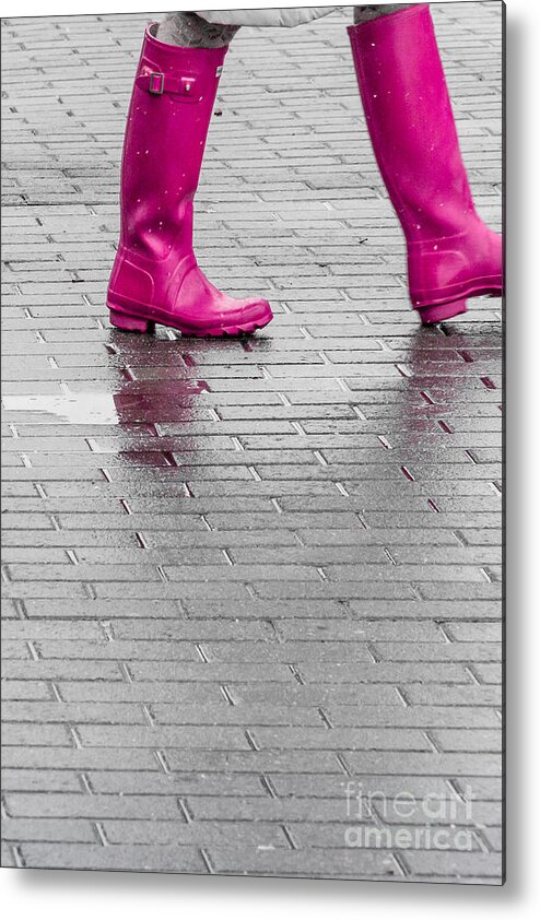 America Metal Print featuring the digital art Pink Boots 2 by Susan Cole Kelly Impressions