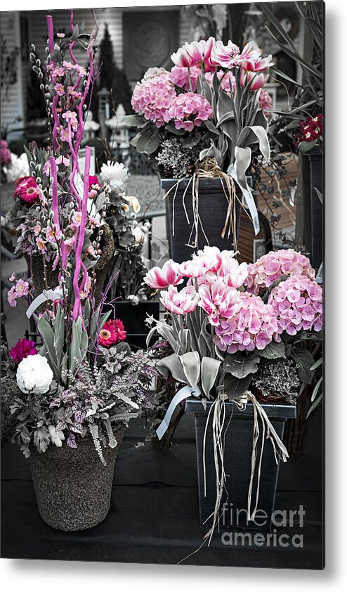 Flower Metal Print featuring the photograph Pink flower arrangements by Elena Elisseeva