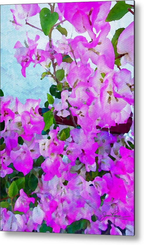 Watercolor Metal Print featuring the painting Pink Flowers by Joan Reese