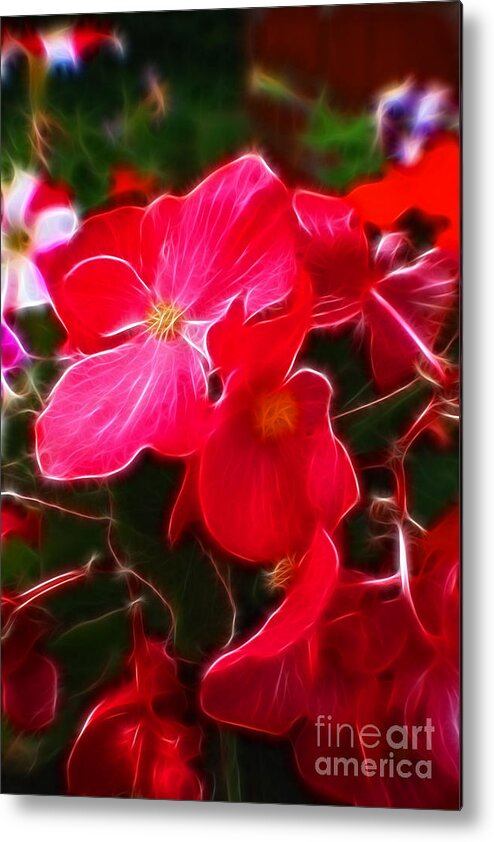 Flower Metal Print featuring the painting Pink Flowers by Doc Braham