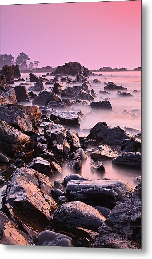 Odiorne Point New Hampshire Metal Print featuring the photograph Pink Odiorne Sunrise by Jeff Sinon
