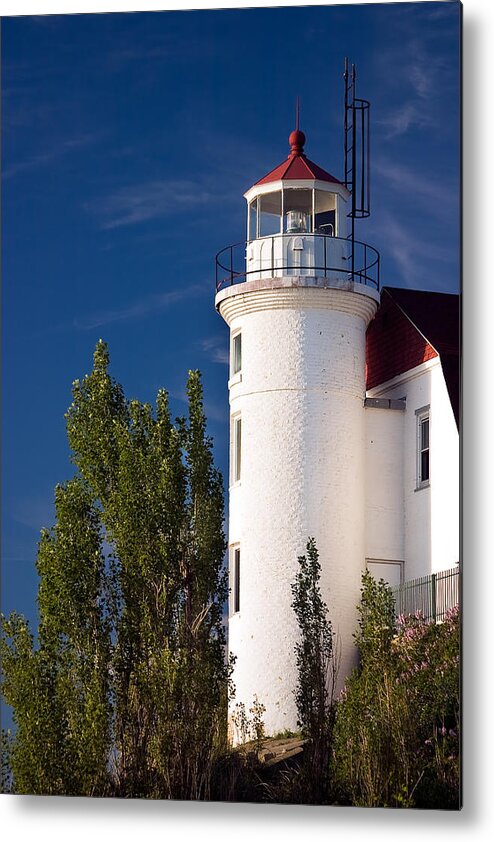 3scape Metal Print featuring the photograph Point Betsie Lighthouse Michigan by Adam Romanowicz