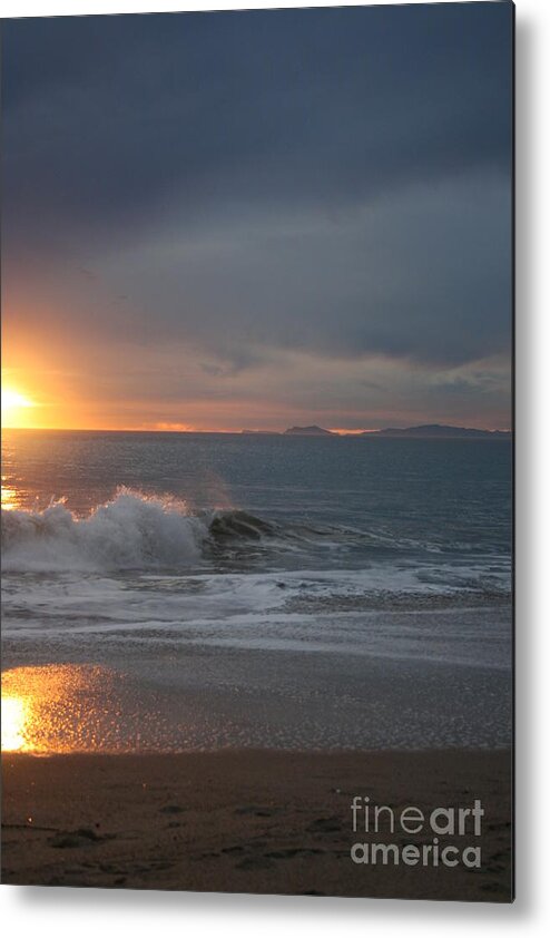 Landscape Metal Print featuring the photograph Point Mugu 1-9-10 Sun Setting With Surf by Ian Donley