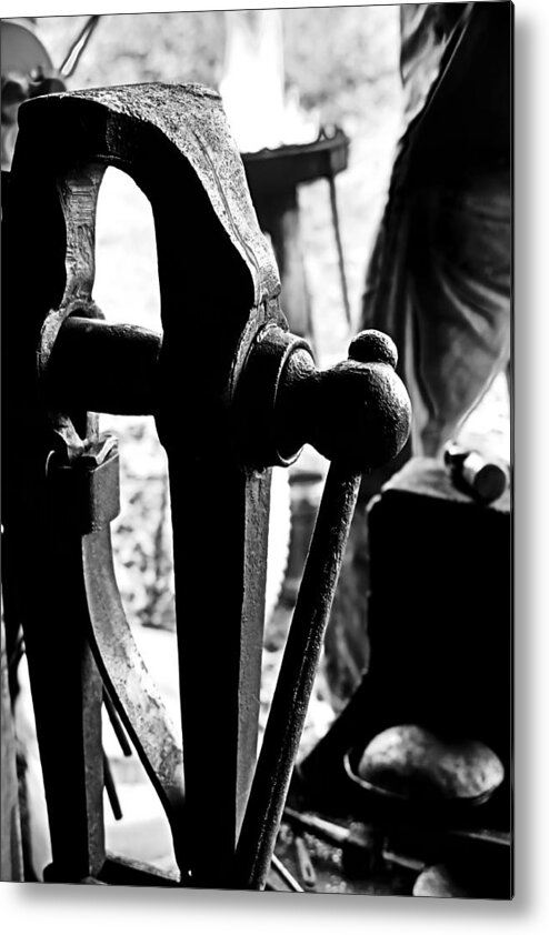 Blacksmithing Metal Print featuring the photograph Post Vice by Daniel Reed