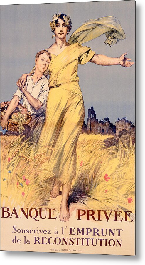 World War One Metal Print featuring the painting Poster advertising the National Loan by Rene Lelong