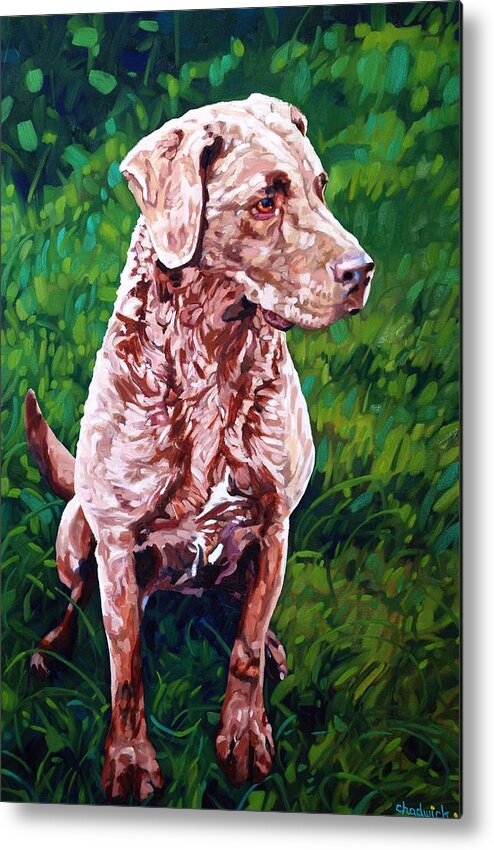 Chesapeake Metal Print featuring the painting Pretty Girl by Phil Chadwick