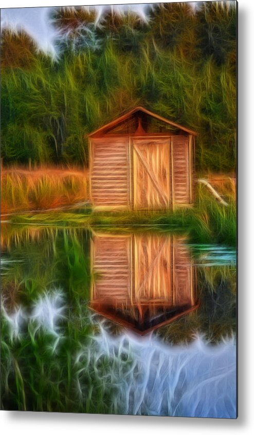 Pump House Metal Print featuring the photograph Pump House Reflection by Beth Sawickie