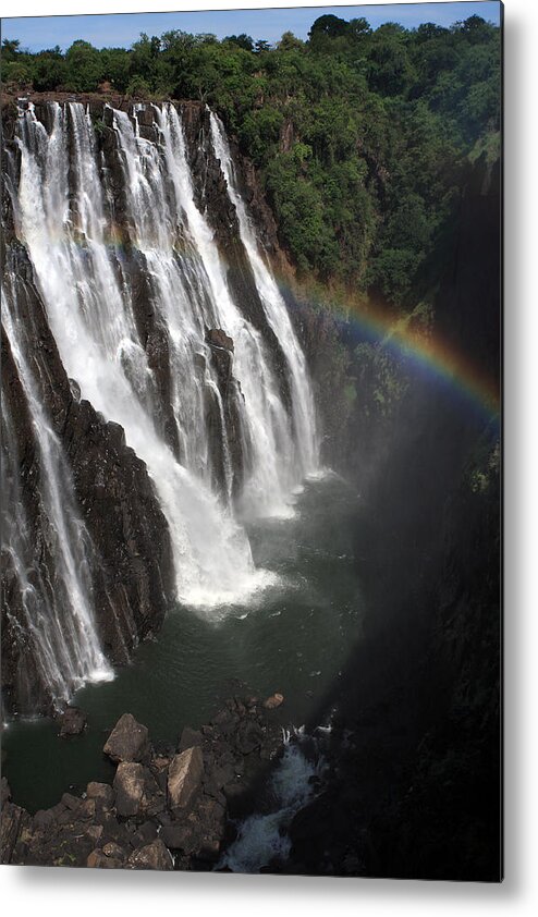 Victoria Falls Metal Print featuring the photograph Rainbow At Victoria Falls by Aidan Moran