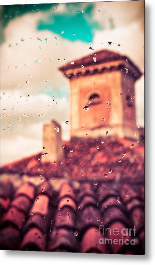 Close Up Metal Print featuring the photograph Rainy day in Italy by Silvia Ganora