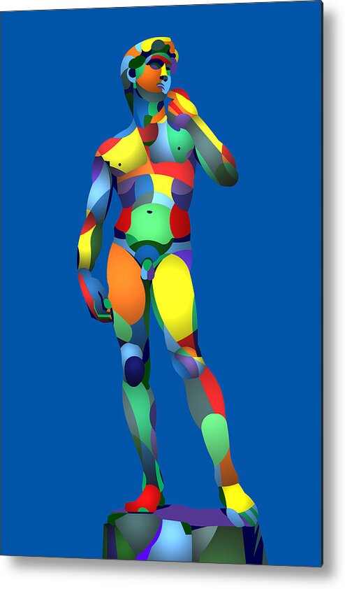 Classic Sculpture Metal Print featuring the digital art Randy's David Blue by Randall J Henrie