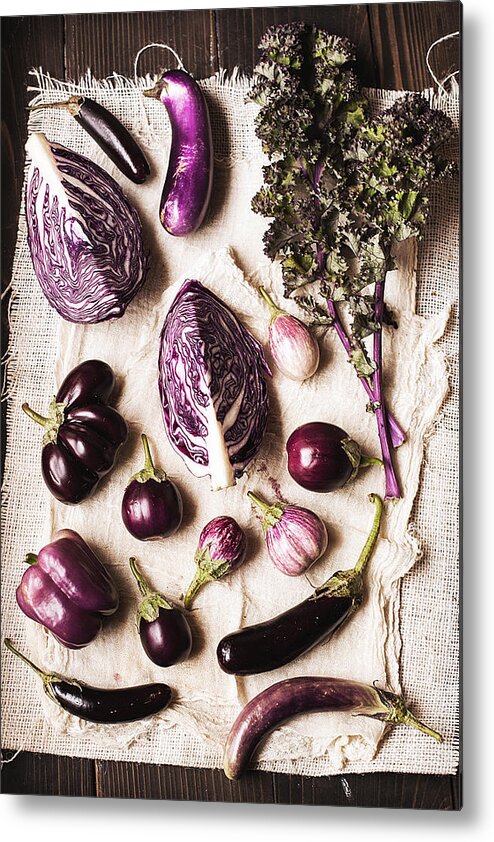 San Francisco Metal Print featuring the photograph Raw Purple Vegetables by One Girl In The Kitchen