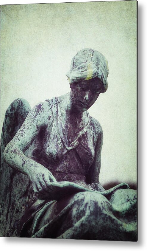 Statue Metal Print featuring the photograph Reading Angel by Joana Kruse