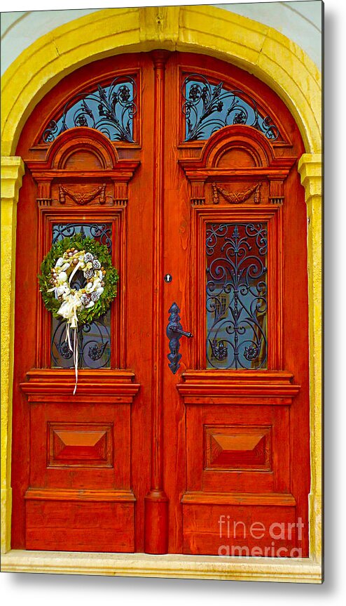 Door Metal Print featuring the photograph 		Red Door			 by Ann Johndro-Collins