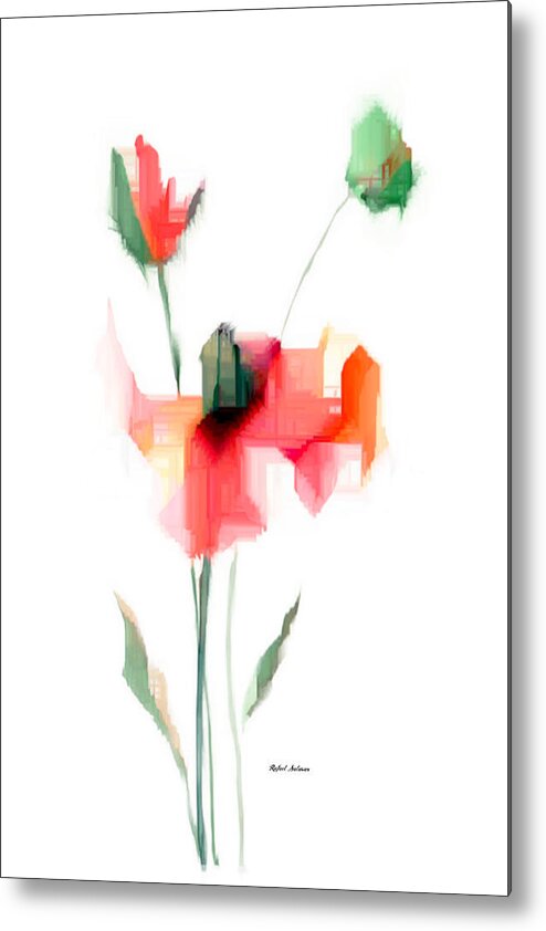 Passion Metal Print featuring the digital art Red Flowers by Rafael Salazar