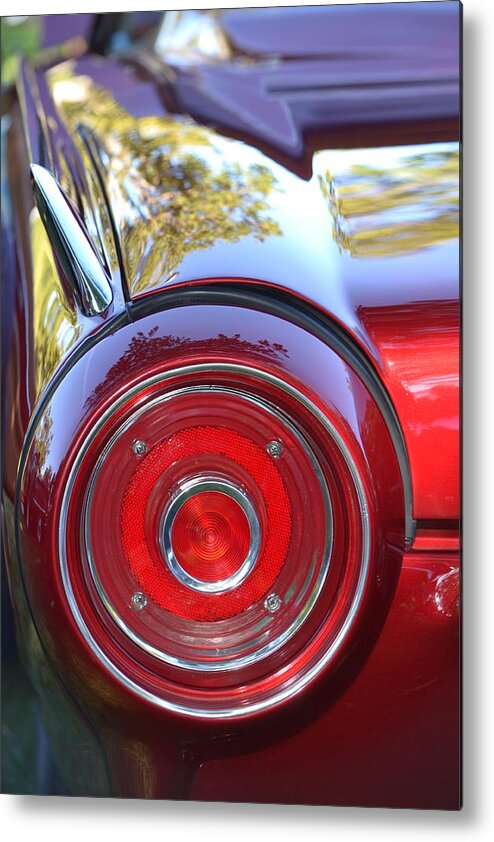 Red Metal Print featuring the photograph Red Ford Tailight by Dean Ferreira