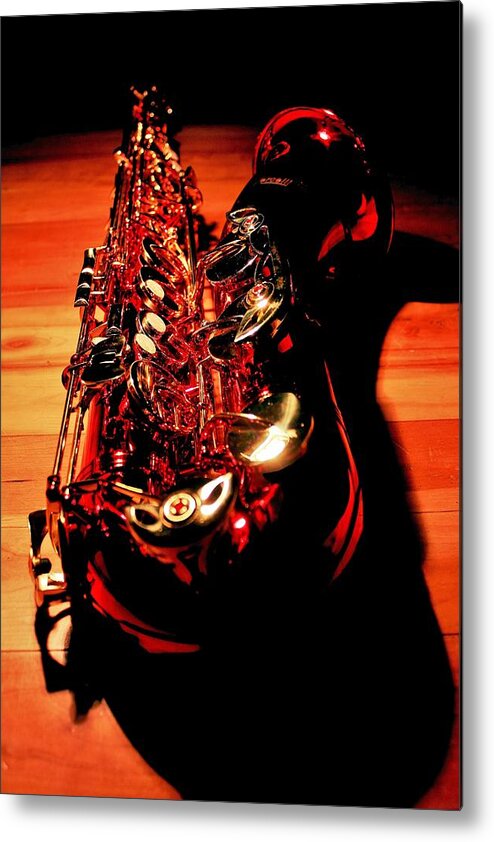 Red Sax Metal Print featuring the photograph Red Sax by Benjamin Yeager