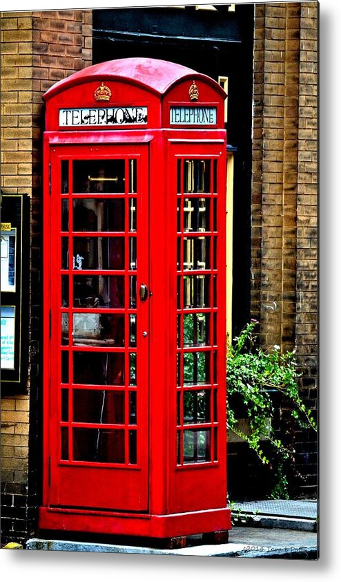 Telephone Box Metal Print featuring the photograph Red Telephone Box by Tara Potts