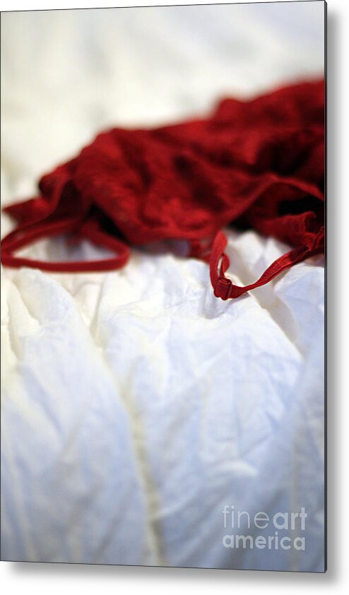 Lingerie Metal Print featuring the photograph Red by Trish Mistric
