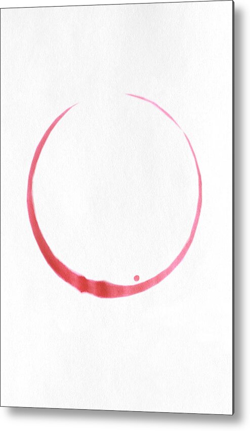 White Background Metal Print featuring the photograph Red Wine Glass Stain by Rob Atkins