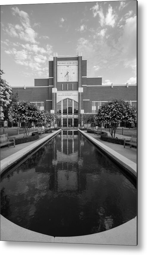 Ou Metal Print featuring the photograph Reflecting Pond Outside of Oklahoma Memorial Stadium by Hillis Creative