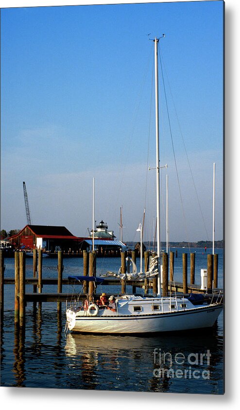 Boat Metal Print featuring the photograph Relaxing at the Dock in Saint Michaels Maryland by William Kuta