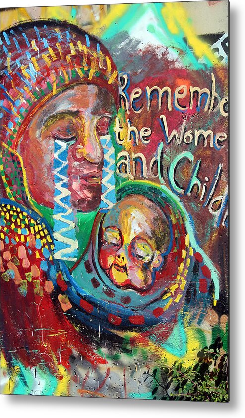 Woman And Child Metal Print featuring the photograph Remember the Women n Children by Munir Alawi