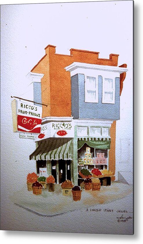 Architecture Metal Print featuring the painting Ricco's by William Renzulli