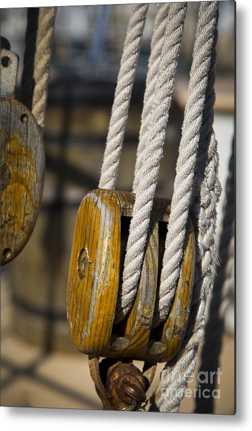 Rigging Metal Print featuring the photograph Rigging Block by Brian Jannsen