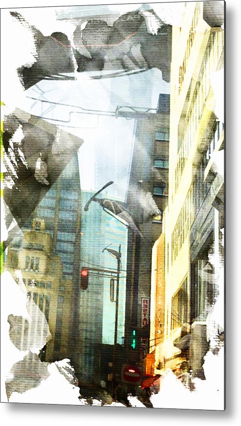 Rip Metal Print featuring the digital art Ripped Cityscape by Andrea Barbieri