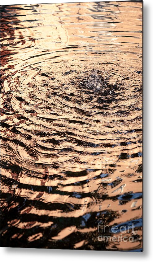 Fountain Metal Print featuring the photograph Ripple Reflection In Fountain Water by Peter Noyce