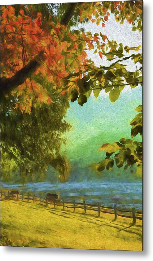 Winchester Stables Newfane Vermont Metal Print featuring the photograph River Road Autumn by Tom Singleton