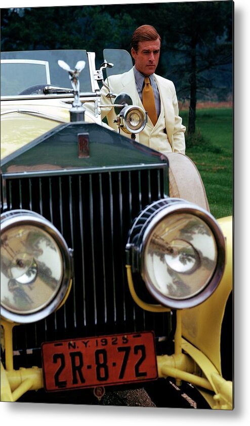 Actor Metal Print featuring the photograph Robert Redford By A Rolls-royce by Duane Michals